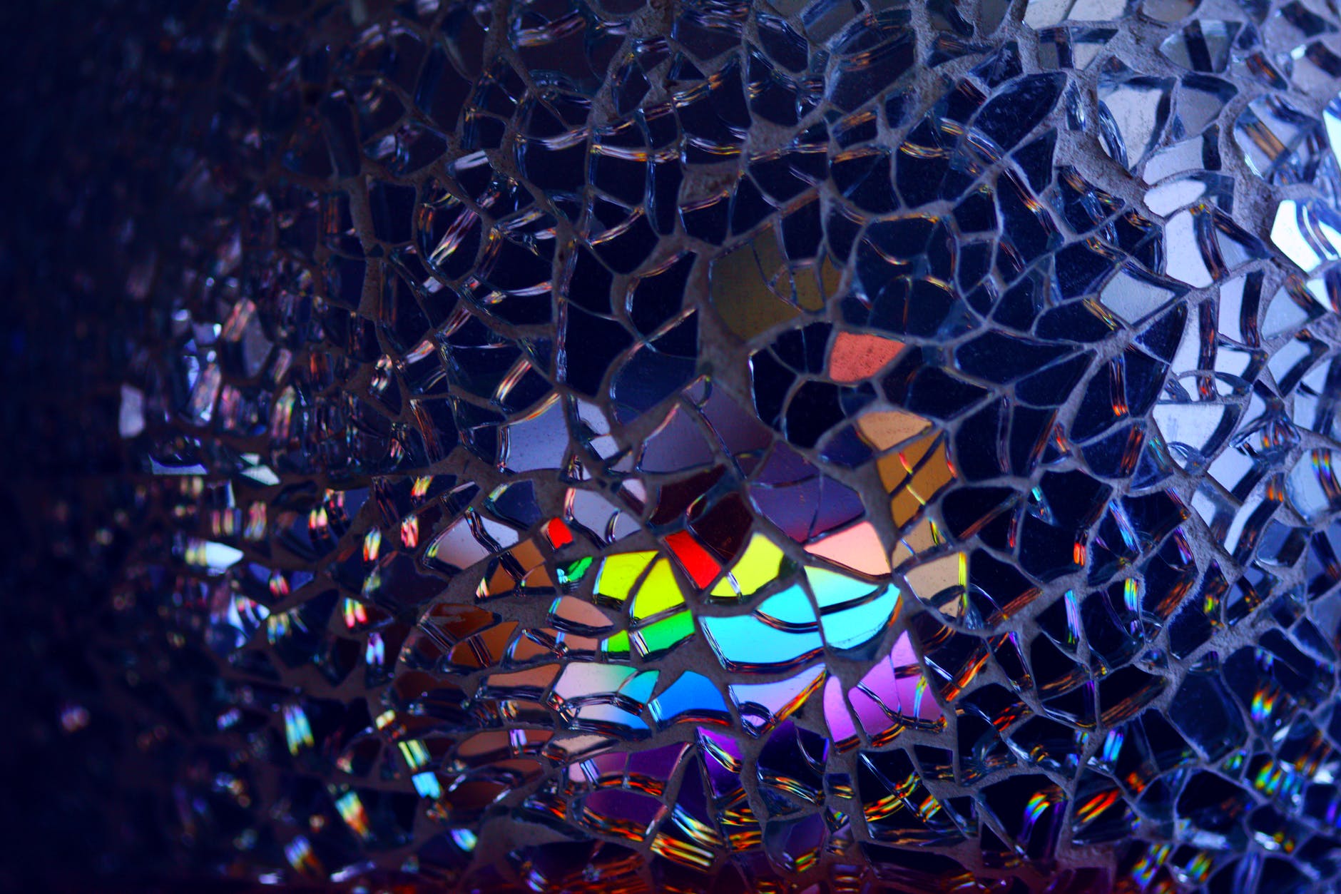 multicolored broken mirror decor