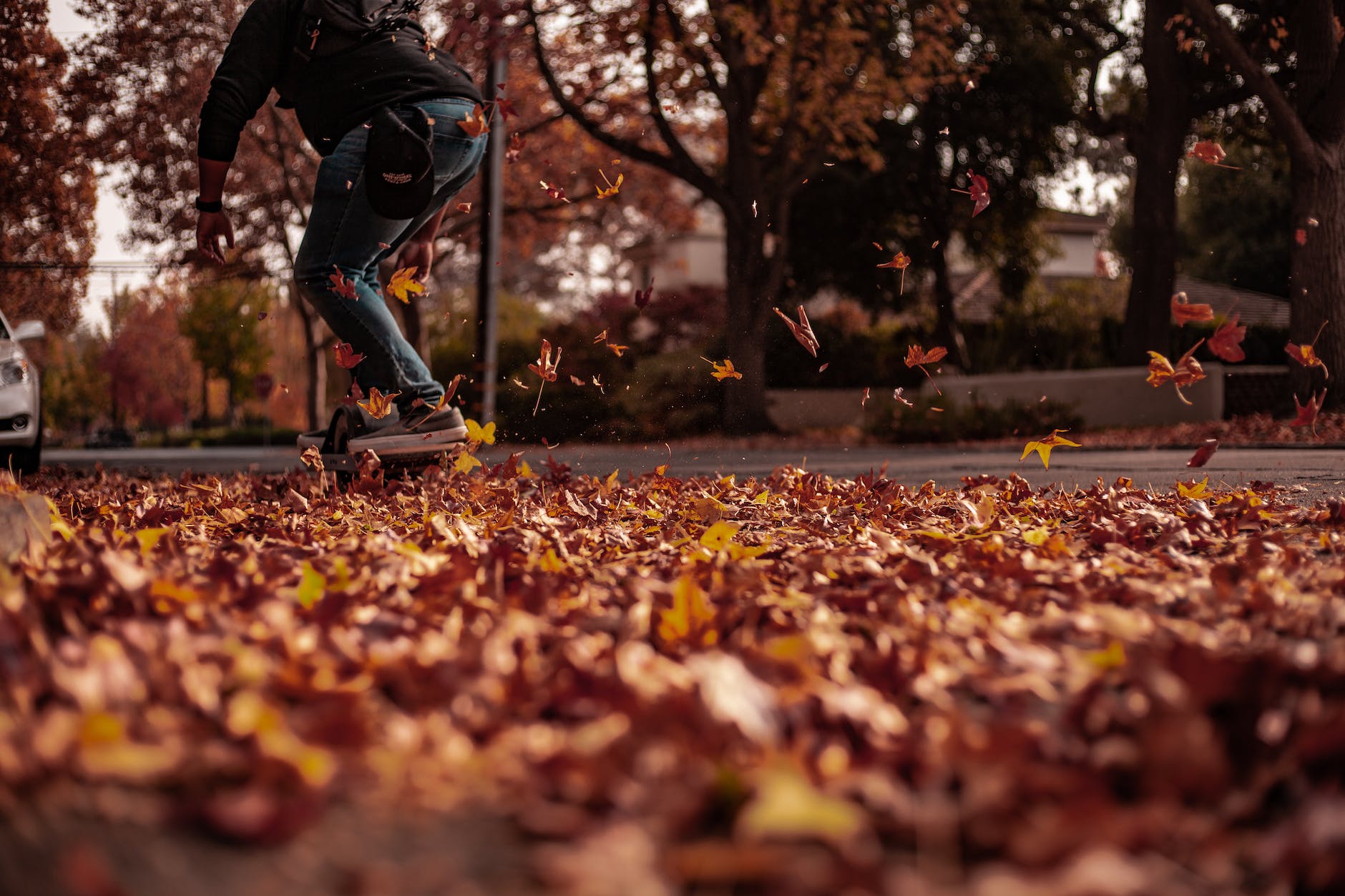 man skating on street