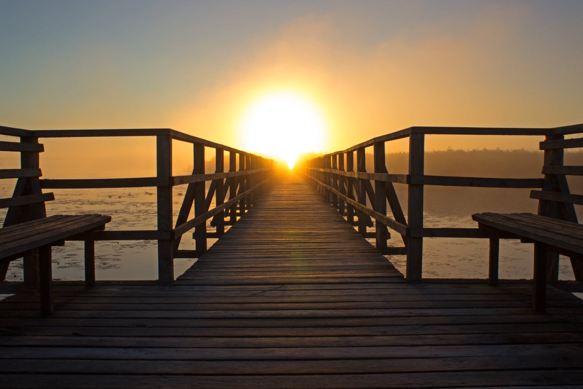 beach bench boardwalk bridge